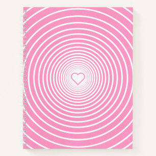 Cuaderno Bloc de notas rosa con corazón: elegir colores
