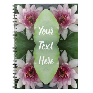 Cuaderno Bloc de notas rosa de las flores de Lotus
