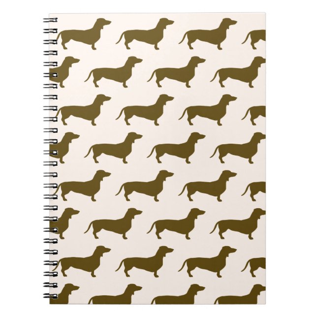 Cuaderno Bloc de notas rosado Dachshund (Frente)