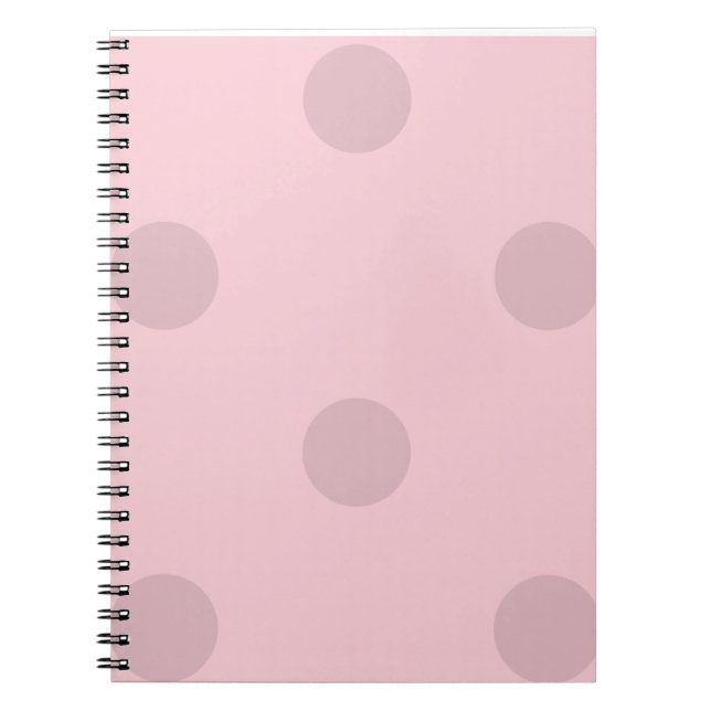 Cuaderno Bloc de notas rosado de Polka Dot Rubor (Frente)