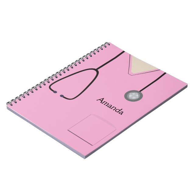 Cuaderno Bloc de notas rosado para análisis médicos (Lado Izquierdo)