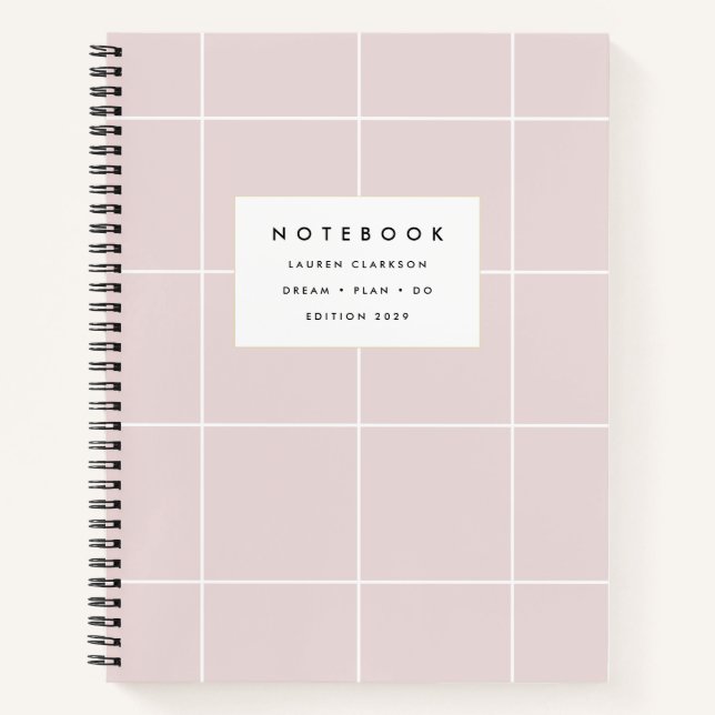 Cuaderno bloc de notas Rubor Pink Grid (Anverso)