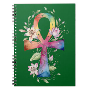 Cuaderno Bloc de notas sagrado de color de agua floral de A