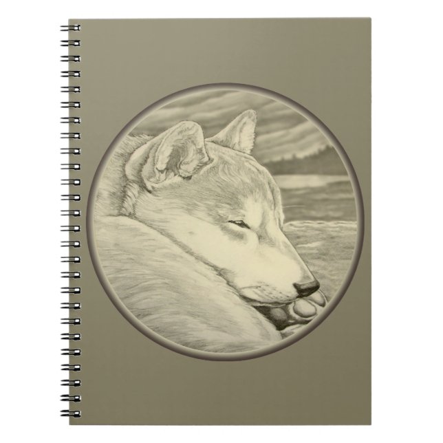 Cuaderno Bloc de notas Shiba Inu Regalos de arte Husky Libr (Frente)
