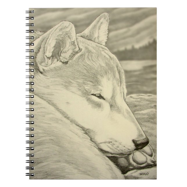 Cuaderno Bloc de notas Shiba Inu Regalos de arte Husky Libr (Frente)