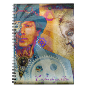 Cuaderno Bloc de notas sicodélico Steampunk