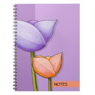 Cuaderno Bloc de notas simple naranja morado