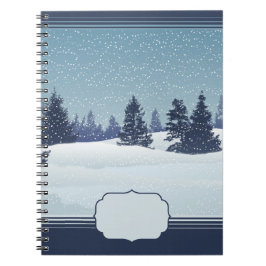 Cuaderno Bloc de notas Snowy Blue Landscape
