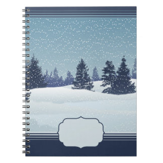 Cuaderno Bloc de notas Snowy Blue Landscape