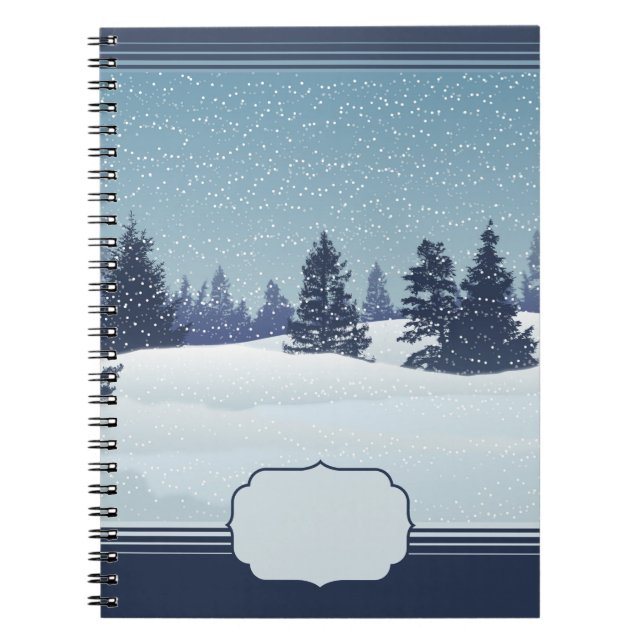 Cuaderno Bloc de notas Snowy Blue Landscape (Frente)