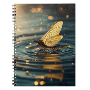 Cuaderno Bloc de notas sobre el agua de la mosca azul dorad
