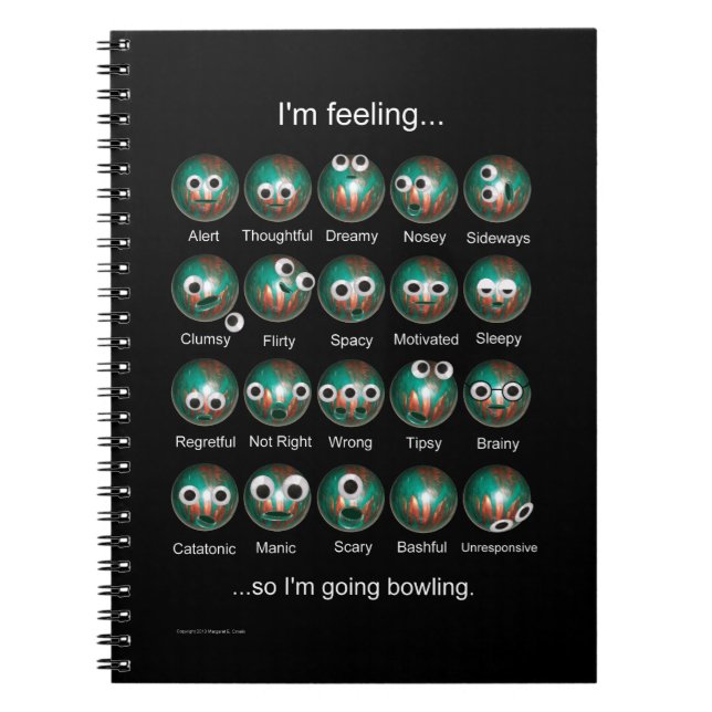 Cuaderno Bloc de notas sobre emociones de bolos (Frente)