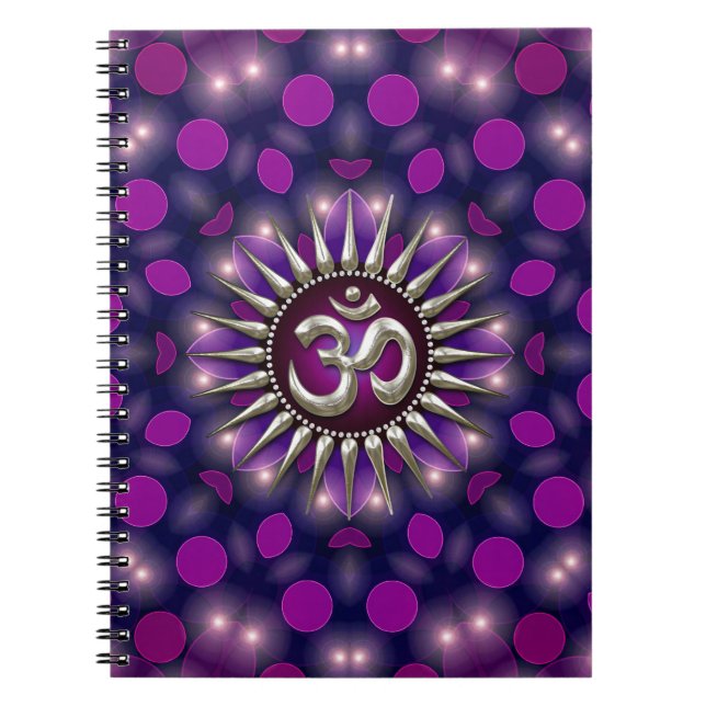 Cuaderno Bloc de notas sobre energía de curación púrpura de (Frente)