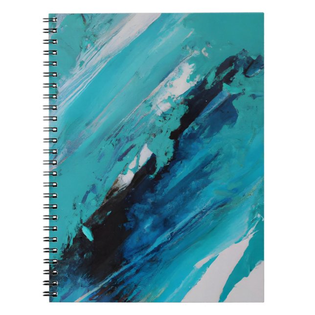 Cuaderno Bloc de notas sobre energía oceánica con abstracto (Frente)