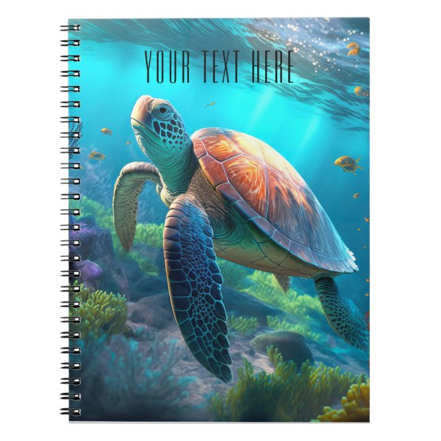 Cuaderno Bloc de notas sobre la naturaleza de la tortuga ma (Frente)