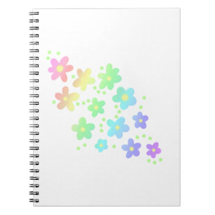 Cuaderno Bloc de notas sobre las flores del arcoiris