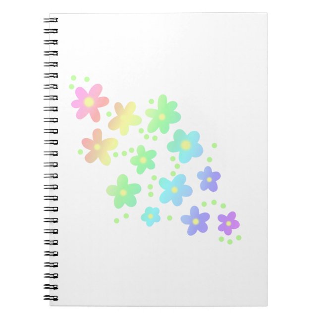 Cuaderno Bloc de notas sobre las flores del arcoiris (Frente)