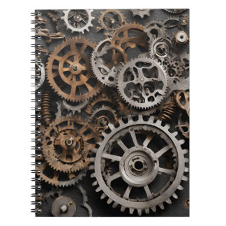 Cuaderno Bloc de notas Steampunk Gears - Desi industrial vi