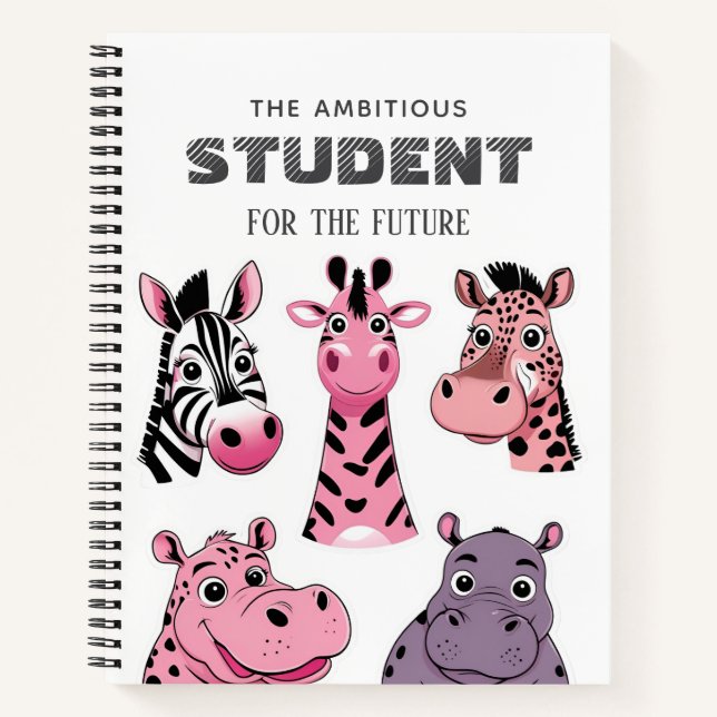 Cuaderno Bloc de notas STIKERS para animales de safari pers (Anverso)