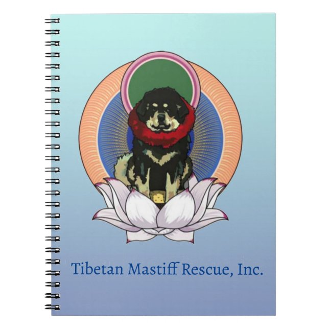 Cuaderno Bloc de notas tibetano de espiral de flores Lotus  (Frente)