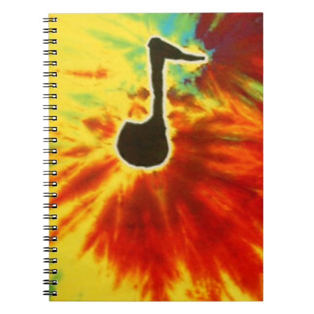 Cuaderno bloc de notas Tie Dye Music Notes (Frente)