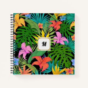 Cuaderno Bloc de notas tropical de selva floral