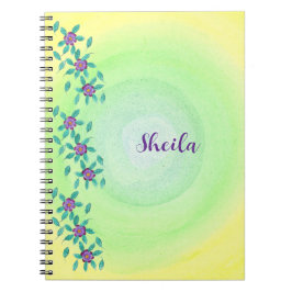 Cuaderno Bloc de notas verde amarillo personalizado, con fl