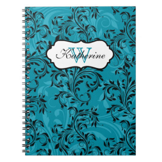 Cuaderno Bloc de notas Verde azulado de desplazamiento blan