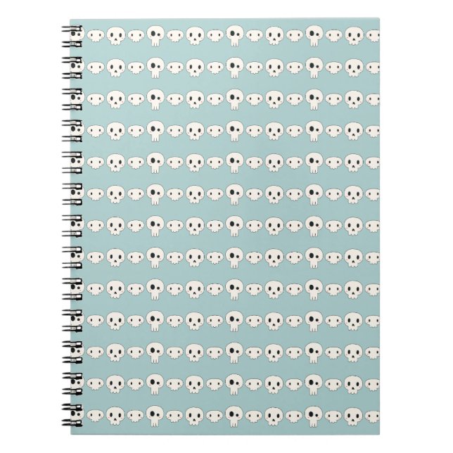 Cuaderno Bloc de notas verde de Gótico Pastel Skulls (Frente)