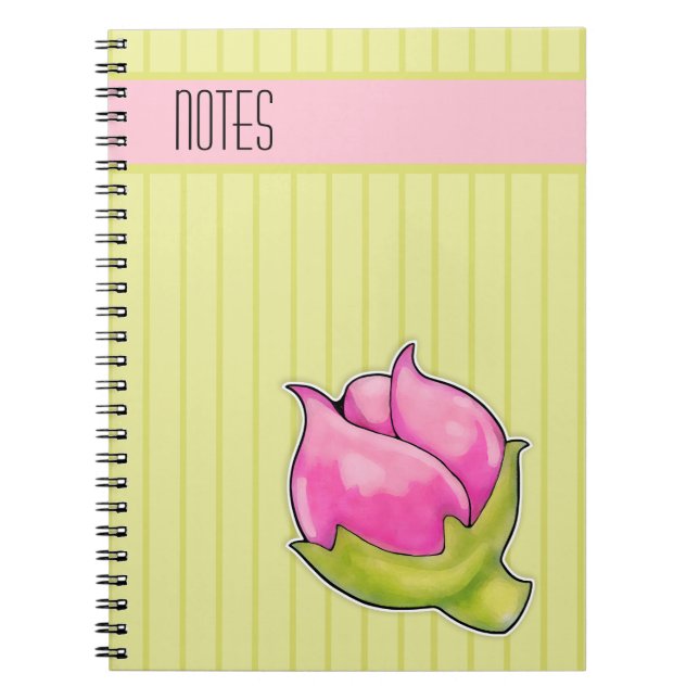 Cuaderno Bloc de notas verde Rosebud Joy (Frente)