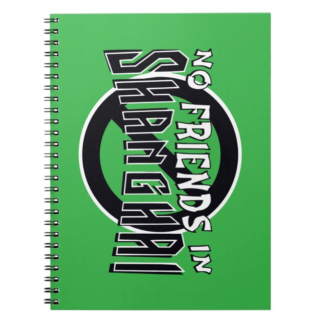 Cuaderno Bloc de notas VERDE "Sin amigos en Shanghai" (Frente)
