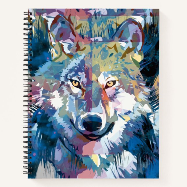 Cuaderno Bloc de notas Wolf - Bloc de escritura Blue Wolf (Anverso)