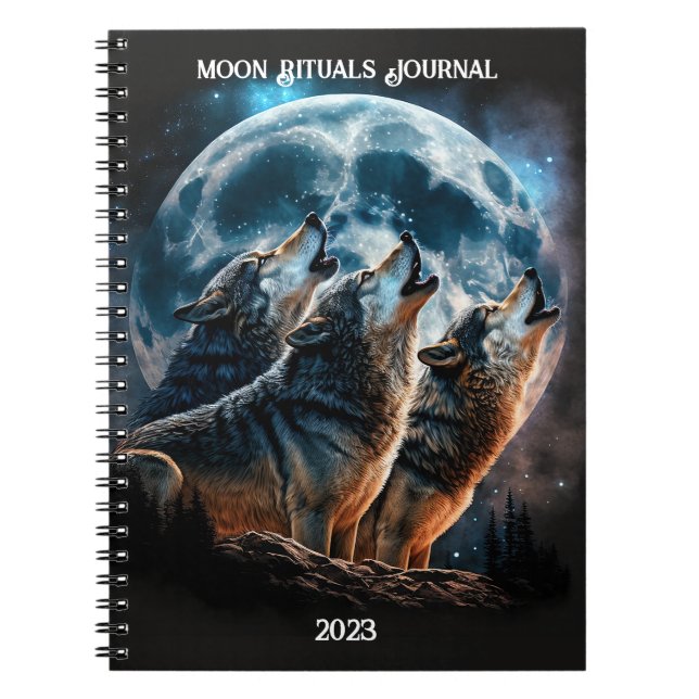 Cuaderno Bloc de notas Wolf Full Moon (Frente)