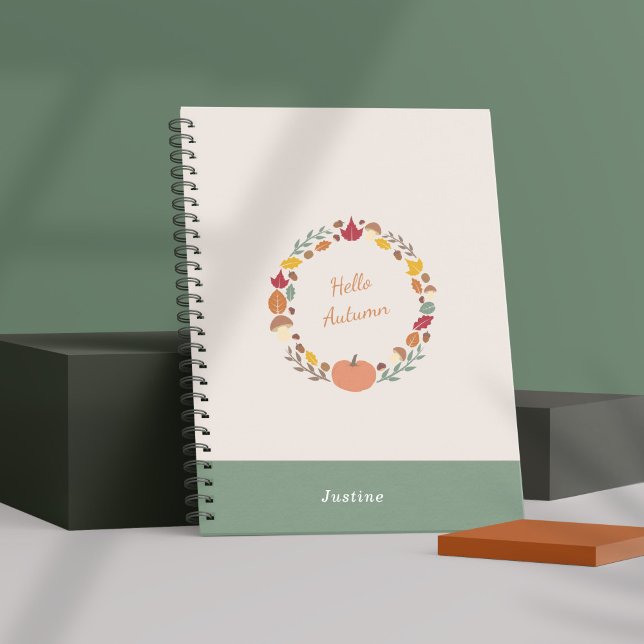 Cuaderno Bloc de notas Wreath de otoño (Fall Wreath Notebook)