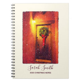 Cuaderno Bloc de notas Wreath Snowy Navidades de puerta de
