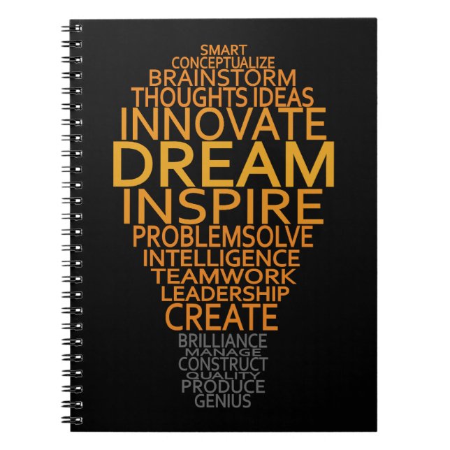 Cuaderno bloc de personalizado de bombillas inspiradoras (Frente)