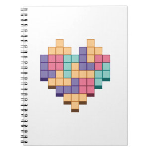 Cuaderno Block Game Heart Retro Style