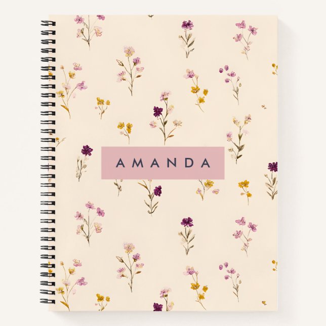 Cuaderno Blogs personalizados de pradera pastel (Anverso)