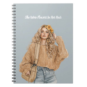 Cuaderno Blond Jeans Flores en su Cabello