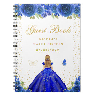 Cuaderno Blonde de Cabello Floral Azul Princesa Dulces Diec