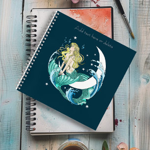 Cuaderno Blonde Mermaid Moon Fantasy Art Deco