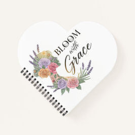 Cuaderno Bloom con Grace Elegent Floral Woman Silhouette
