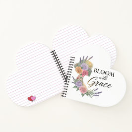 Cuaderno Bloom con Grace Elegent Floral Woman Silhouette