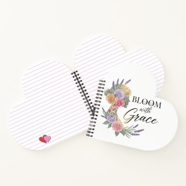 Cuaderno Bloom con Grace Elegent Floral Woman Silhouette (Interior)