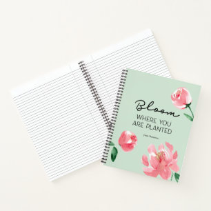 Cuaderno Bloom donde se plantan Personalizados de acuarela