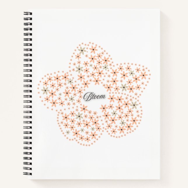 Cuaderno Bloom Floral Design – Beige and Orange Flower  (Anverso)