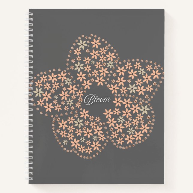 Cuaderno Bloom Floral Design – Dark Elegant Design (Anverso)