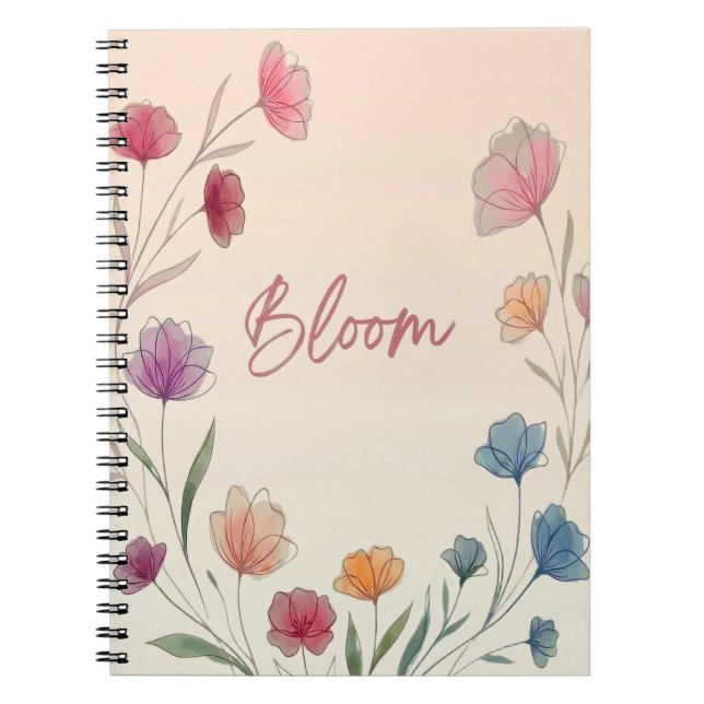 Cuaderno Bloom Floral Soft Pastel Inspirational  (Frente)