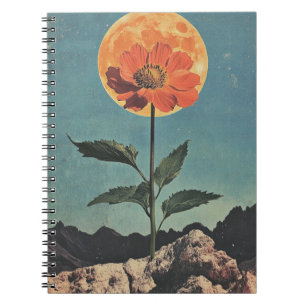 Cuaderno Bloom Naranja iluminado por luna - Encanto Boho vi