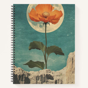 Cuaderno Bloom Naranja iluminado por luna - Encanto de Boho